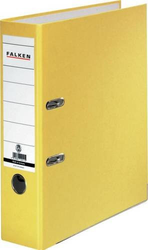 Falken Recycolor Hebelordner DIN A4 in Gelb mit 80 mm Rückenbreite aus Kraftpapier - Bild 1