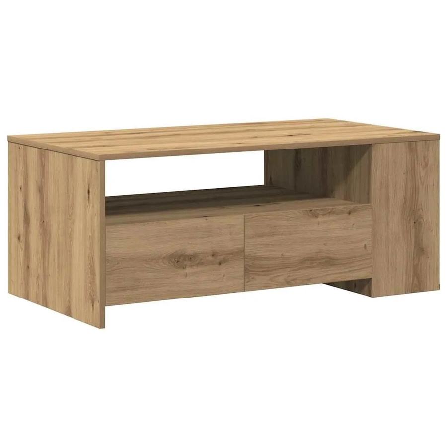 vidaXL Couchtisch Eiche in Braun, moderner Couchtisch aus Holzwerkstoff, B/T/H: 102 x 55 x 43,5 cm - Bild 2