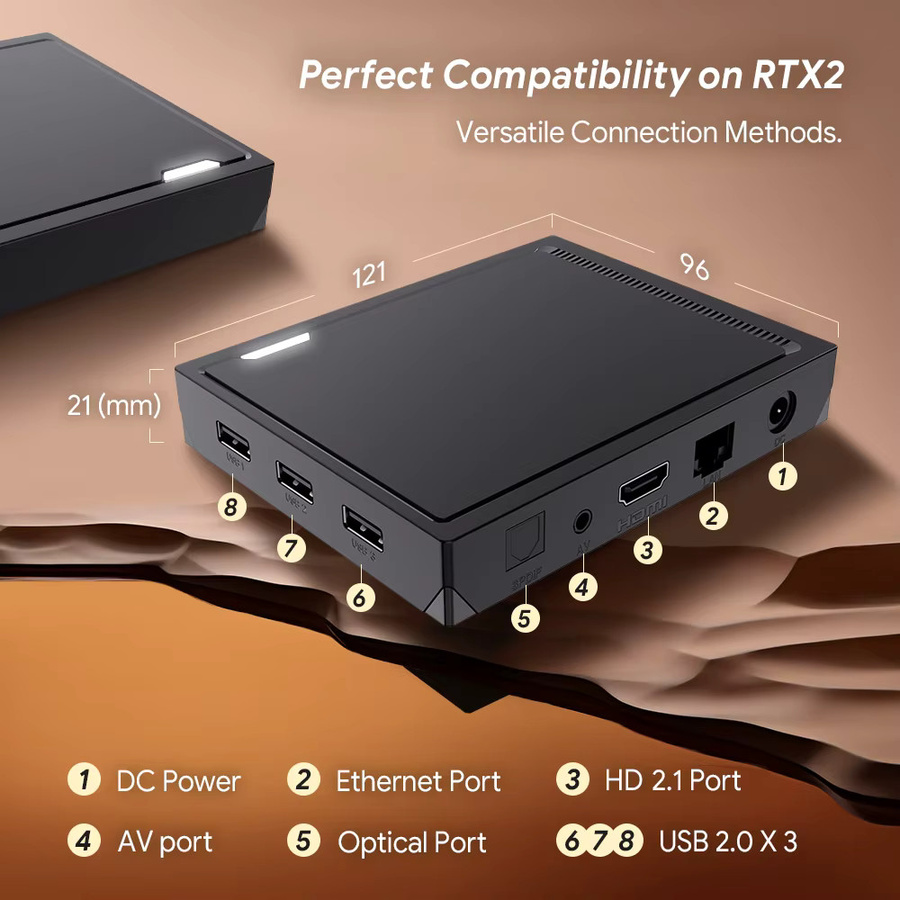 VONTAR RT-X2 Android 14 TV-Box Media Streamer mit 4GB RAM und 32GB/64GB Speicher, Black, unterstützt AI-PQ, AI-SR, 1000M Wifi5 und Bluetooth - Bild 5