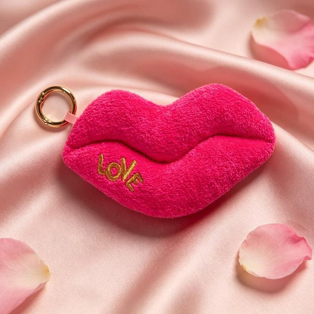 Binchi Fitness Rote Lippen Plüschtier, Plüsch-Anhänger, 1-teiliges Set, dunkel rosa - Bild 1
