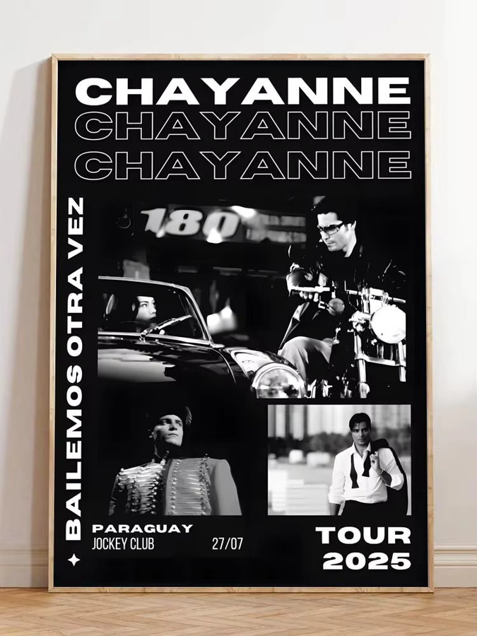 Singer C-Chayanne Poster Wandkunst-Aufkleber in Schwarz, wasserfeste und selbstklebende Wanddekoration, B: 20,0 cm, H: 15,0 cm - Bild 6
