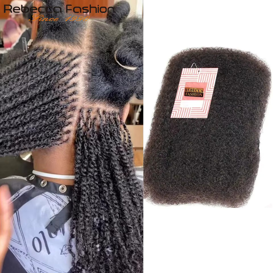 Virgin Natural Brown Remy Echthaarverlängerungen, 50 g, Afro Kinky Bulk - Bild 3