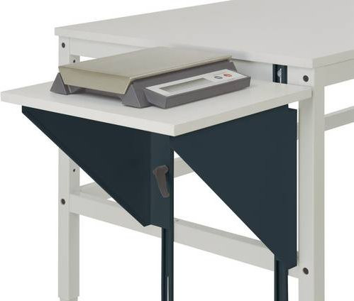Manuflex Höhenverstellbarer Tischansatz für Arbeitstische und Werkbänke, Anthrazit, B: 100 cm, T: 50 cm - Bild 1