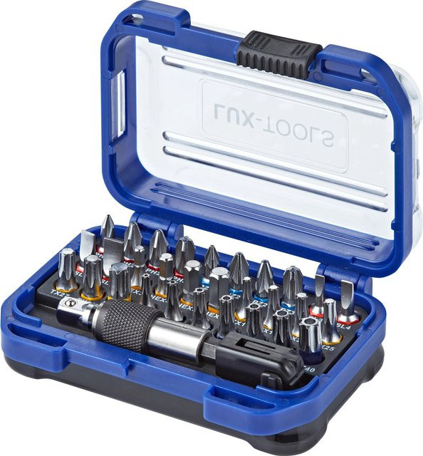 LUX-TOOLS Bit-Set 32-teilig aus Edelstahl in Blau - Bild 1