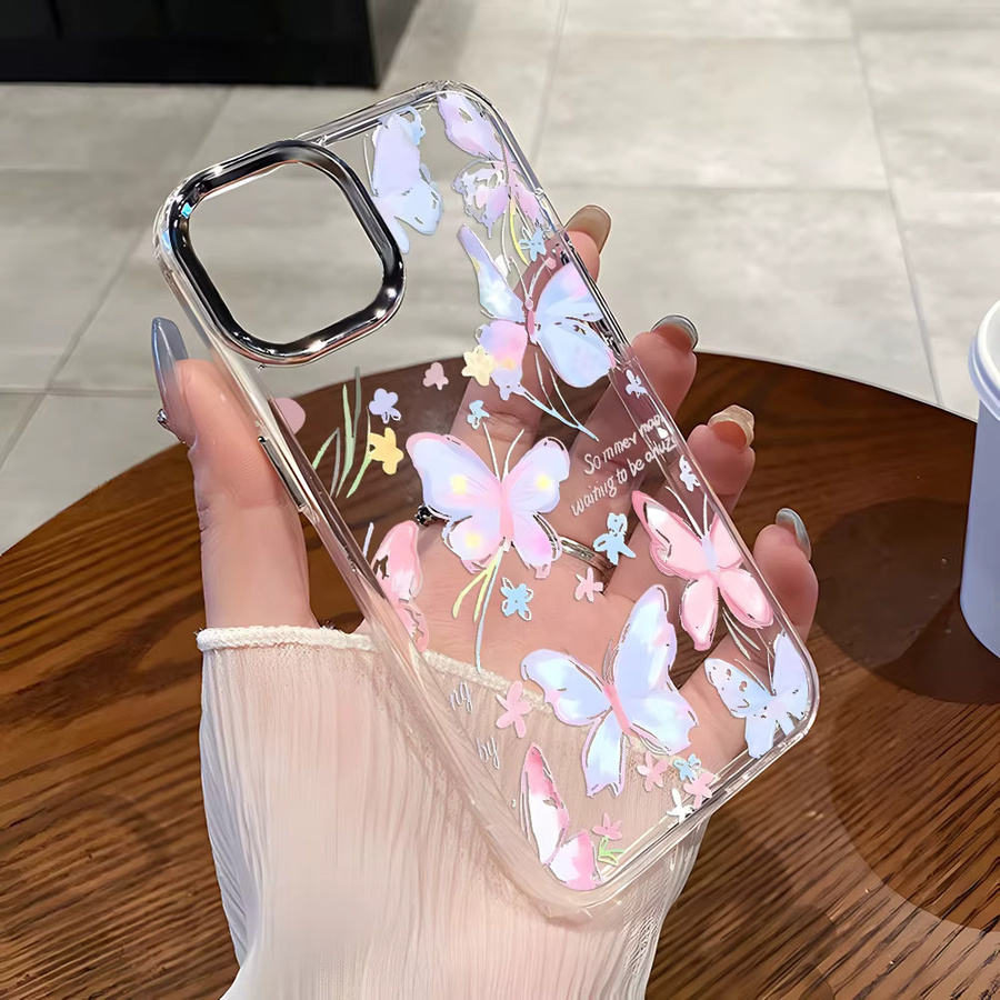 Transparente Handyhülle mit Schmetterlings-Design für iPhone 11 bis iPhone 17 Pro Max - Bild 2