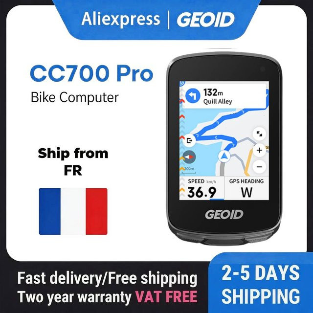 GEOID CC700 Pro Fahrradcomputer mit 2,8-Zoll Touchscreen, GPS, Weltkarten-Navigation und Strava-Anbindung, Schwarz - Bild 1