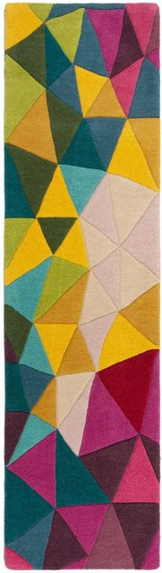 Flair Rugs Wollteppich Falmouth Mehrfarbig Geometrisch Handgeknüpft Breite: 60 cm, Länge: 230 cm - Bild 1