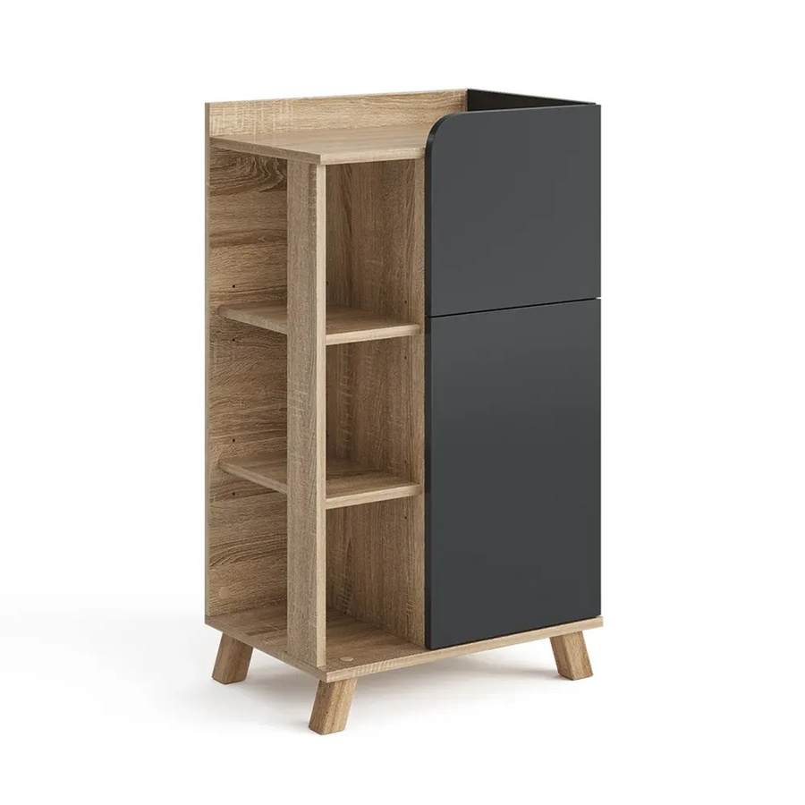 Vicco Unterschrank Karen Anthrazit Sonoma mit Tür und Schublade B: 50 cm, H: 90 cm, T: 30 cm - Bild 3