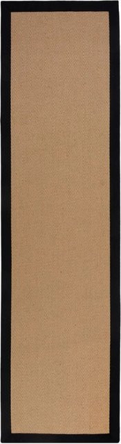 Flair Rugs Kurzflorteppich Kira in Jute-Optik mit Fischgrätmuster, Beige-Schwarz, B/T: 60 x 230 cm - Bild 1