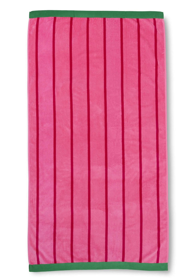KAAT Family Strandtuch Summer Sweet pink gestreift aus Baumwolle B: 100 cm, L: 180 cm - Bild 1