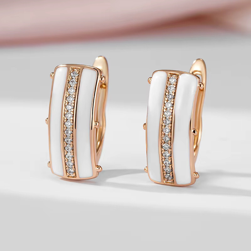 SYOUJYO Ohrringe, 585 Gold, Roségold, Zirkonia, Damen - Bild 2