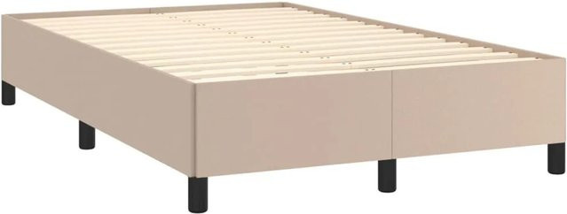 vidaXL Bettgestell aus Kunstleder in Cappuccino-Braun mit Polsterrahmen, B/T/H: 120 x 193 x 33,5 cm - Bild 1