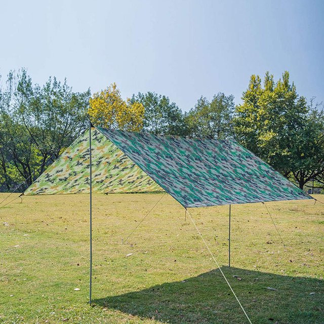LAIMANEI Markisen-Sonnenschutz aus wasserdichtem 210T Polyester in Tarnmuster, faltbares und ultraleichtes Vordach für Picknick und Outdoor-Ausrüstung, Multicolour - Bild 1