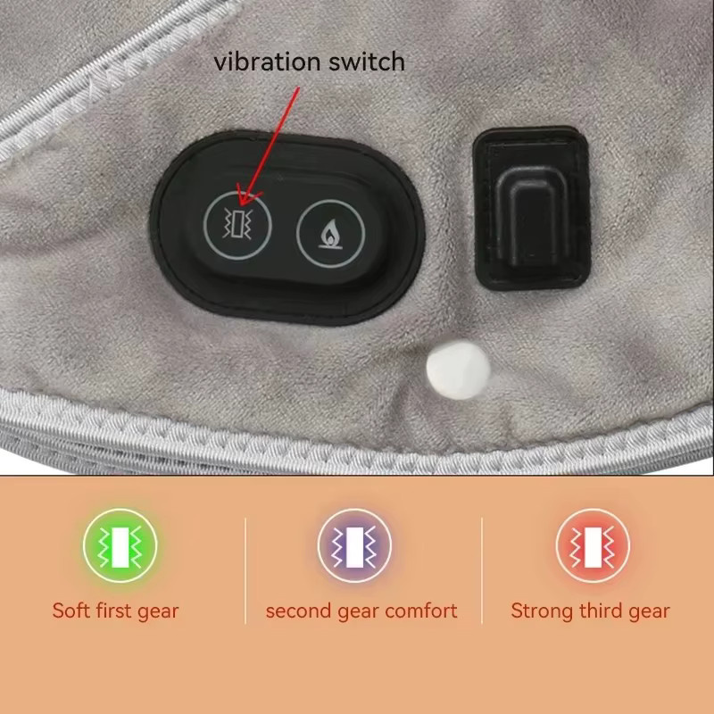 PAQIN Elektrisches Massagegerät für Nacken, Schulter und Rücken mit Drei-Stufen-Wärmekompresse und Vibrationsfunktion in Grau - Bild 2