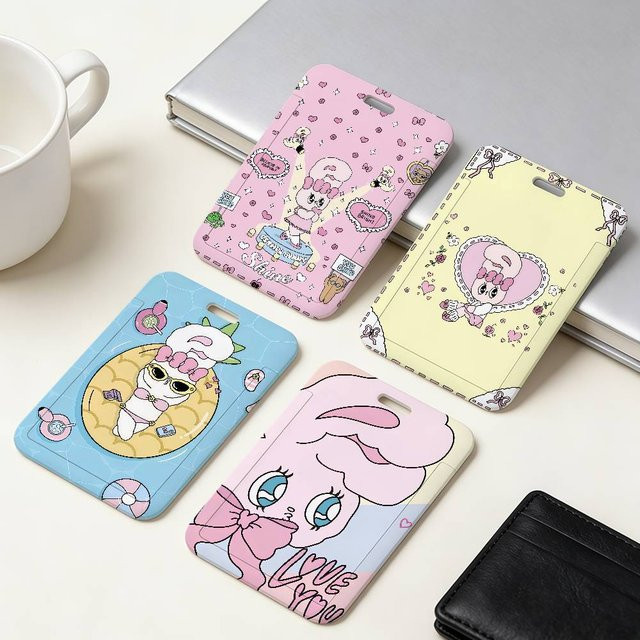 Niedrige E-Esther Hase Schutzhülle für Ausweiskarten und Buskarten im Kawaii Cartoon-Design aus Kunststoff - Bild 1