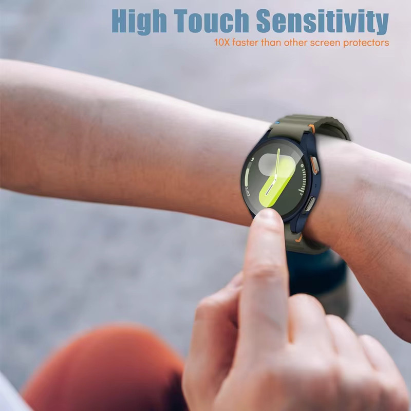 Displayschutzfolie und Stoßstangenschale aus weichem TPU für Samsung Galaxy Watch 7 (44 mm / 40 mm) und Galaxy Watch FE in Gold oder Schwarz - Bild 5