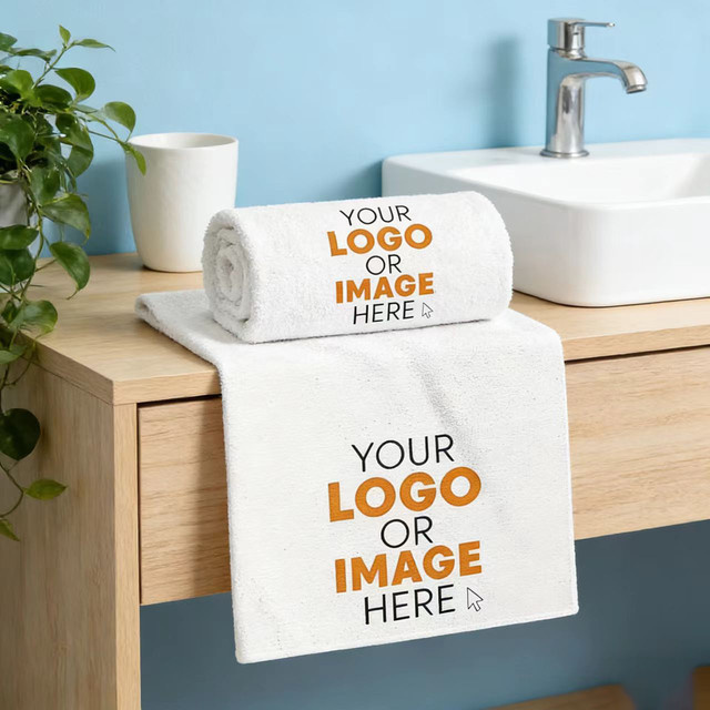 Personalisierte Gesichtstücher von SRH in Weiß mit modernem Stickdesign für Damen und Herren - Bild 1