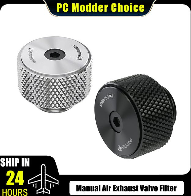 Barrow TPQ-V2 Manueller Luftauslassventilfilter G1/4" mit CD-Musterdesign in Schwarz/Silber - Bild 1