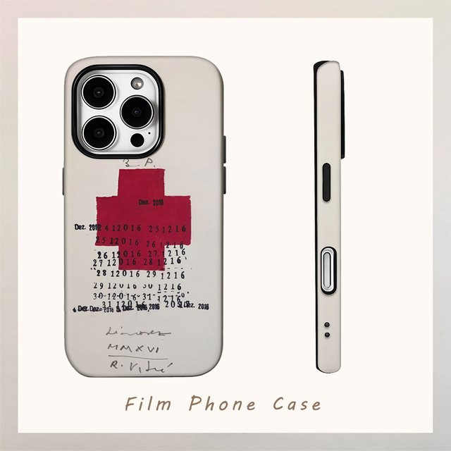 Potdemiel Handyhülle mit Retro Rotes Kreuz Design in Rot, doppelschichtige Rückabdeckung für iPhone Modelle - Bild 1