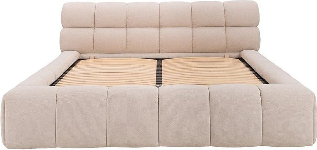 Pascal Morabito Bett Forvik mit Bettkasten und Lift-up-Funktion, beige, Stoff, B/T/H: 200 x 200 x 200 cm - Bild 1