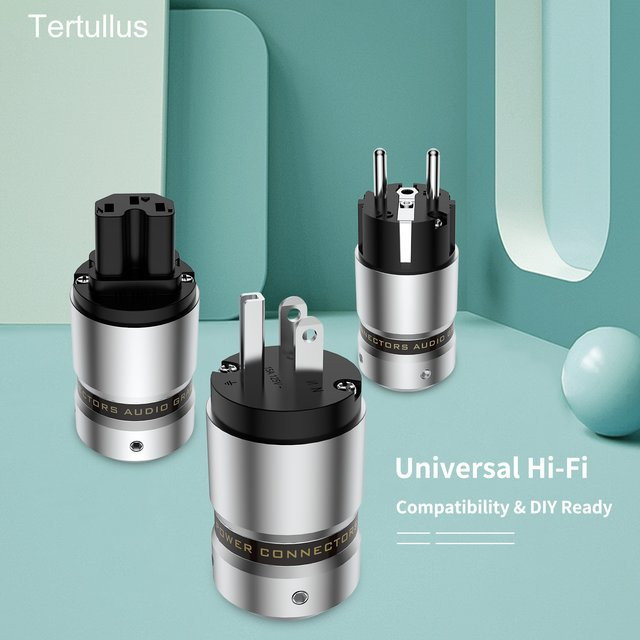 Audiocrast Rhodium-beschichteter IEC-Netzstecker Adapter für Hifi-Audiogeräte in Silber - Bild 1