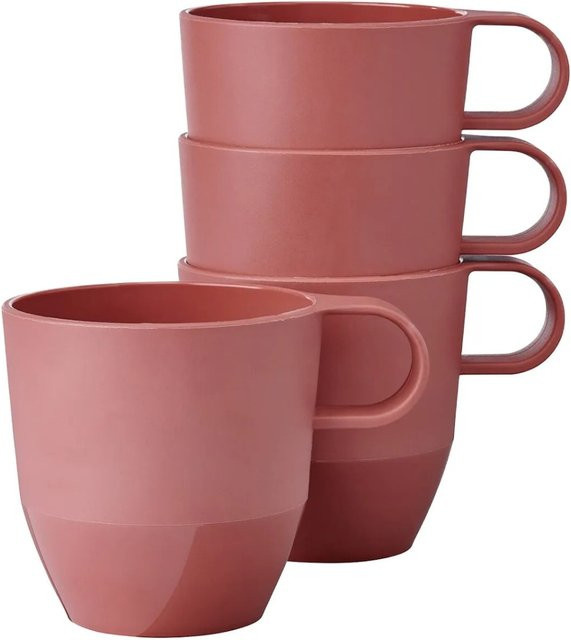 Mepal Silueta Henkelbecher 4er Set in Mauve und Pink mit 300 ml pro Becher - Bild 1