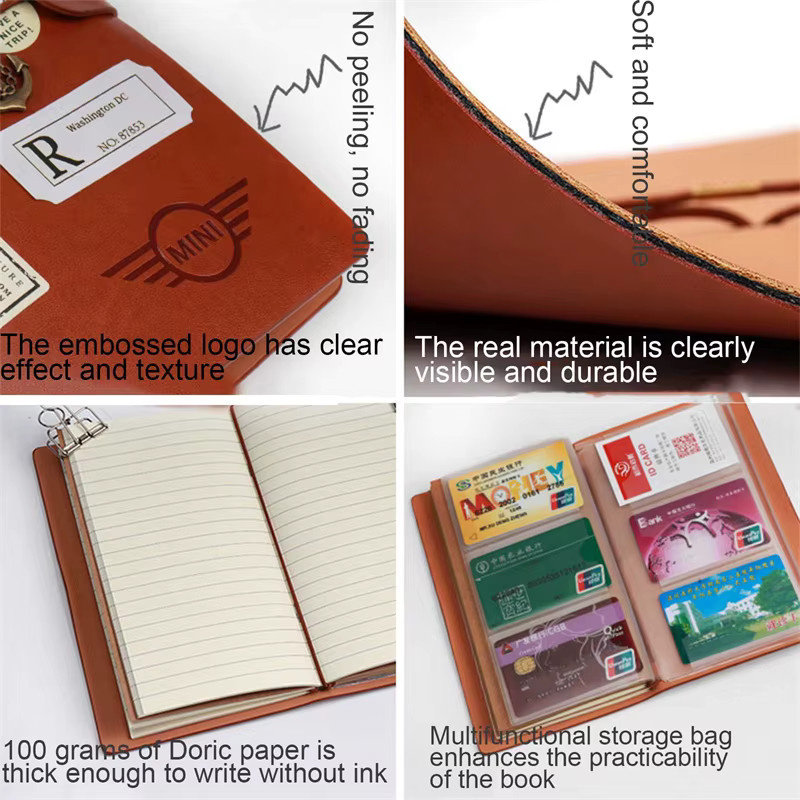 Retro Dairy Memo Wöchentlicher Planer A6 Vintage Reise Notebook aus Leder - Bild 4