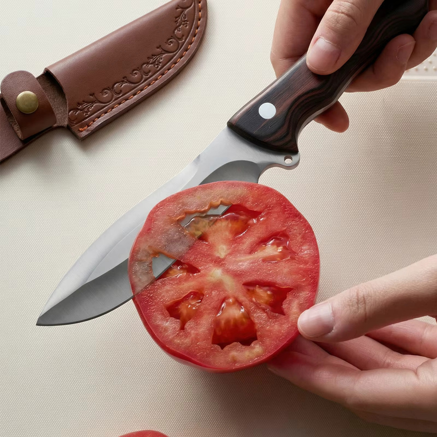 XIAOTIANLAI Handmesser aus Edelstahl mit Full-Tang-Design und Holzgriff für Fleisch, Gemüse und Obst - Bild 4