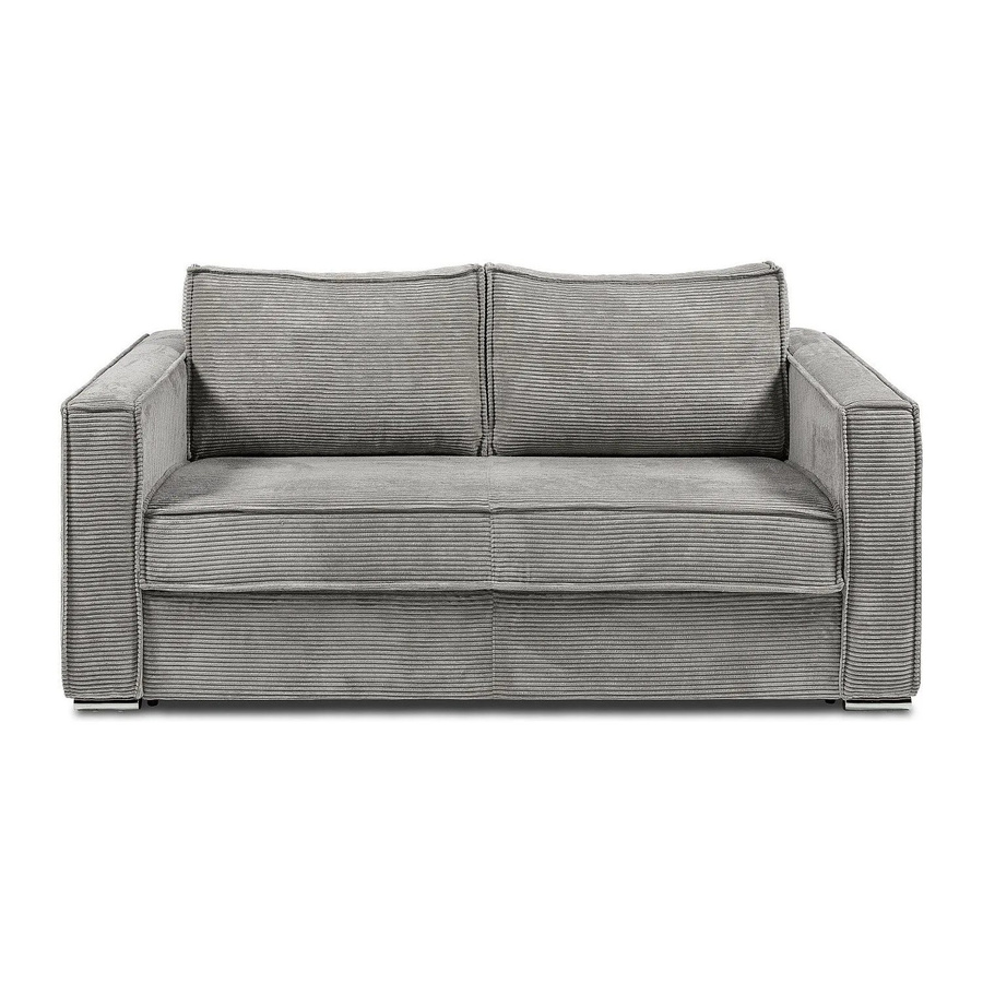 Schlafsofa Loreto Vente-unique Hellgrau mit Polsterrahmen und 195 cm Breite - Bild 2