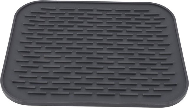 CosyHome Abtropfmatte aus Silikon in Grau, rechteckig, rutschfest und wärmeisolierend mit integriertem Abfluss - Bild 1