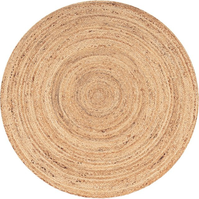 Runder Jute-Teppich Vibora in Beige, Durchmesser: 200 cm, wendbar und fußbodenheizungsgeeignet - Bild 1