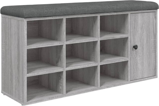 vidaXL Schuhbank aus Holzwerkstoff in Grau, B/T/H: 110 x 32 x 50 cm - Bild 1
