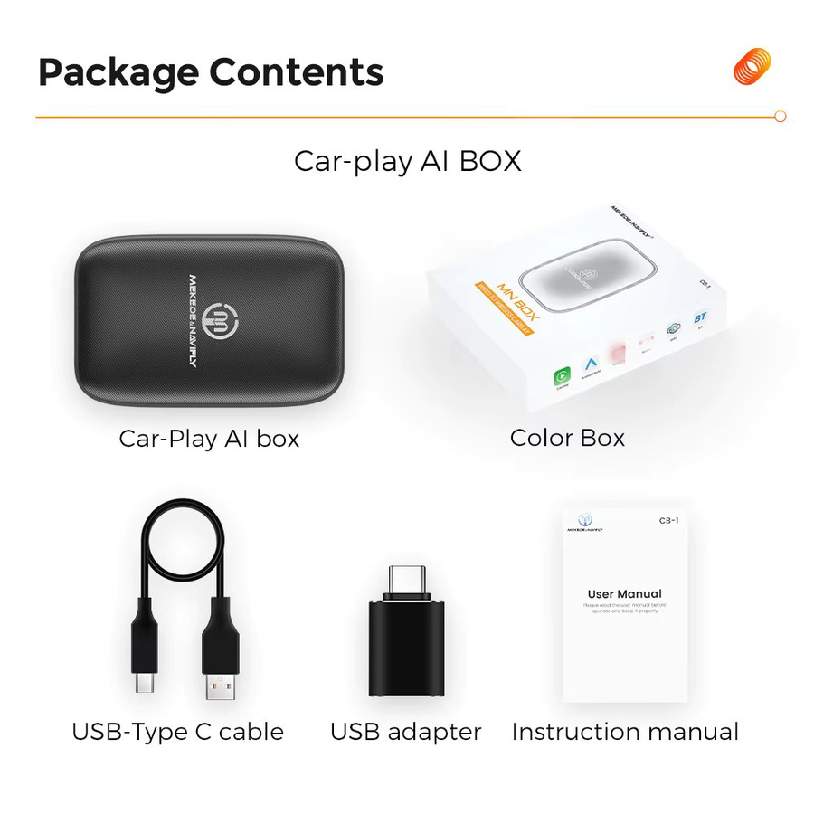 MEKEDE AI BOX CarPlay Kit Android OS Kabelloses Auto-Multimedia-Unterhaltungssystem in Schwarz mit Netflix und YouTube - Bild 6