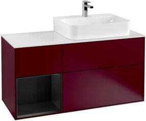 Villeroy & Boch Finion Waschtischunterschrank mit Abdeckplatte, Farbe: Blau und Weiß, B/T/H: 120 x 50,1 x 50,1 cm - Bild 1