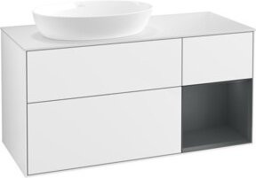 V&B Waschtischunterschrank Finion mit Wandbeleuchtung, Farbe Weiß lackiert, Breite: 120 cm, Tiefe: 50,1 cm, Höhe: 50,1 cm - Bild 1