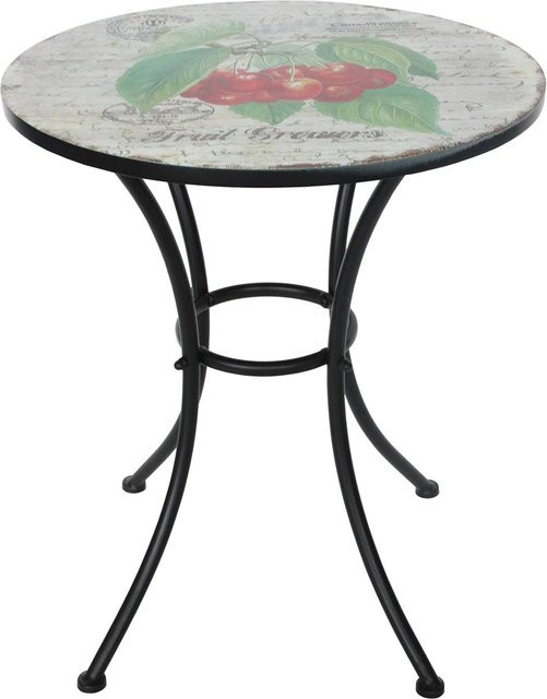HTI-Living Gartentisch Celia in Kirsch-Optik aus Metall im Vintage Style, rund, Multicolor - Bild 1