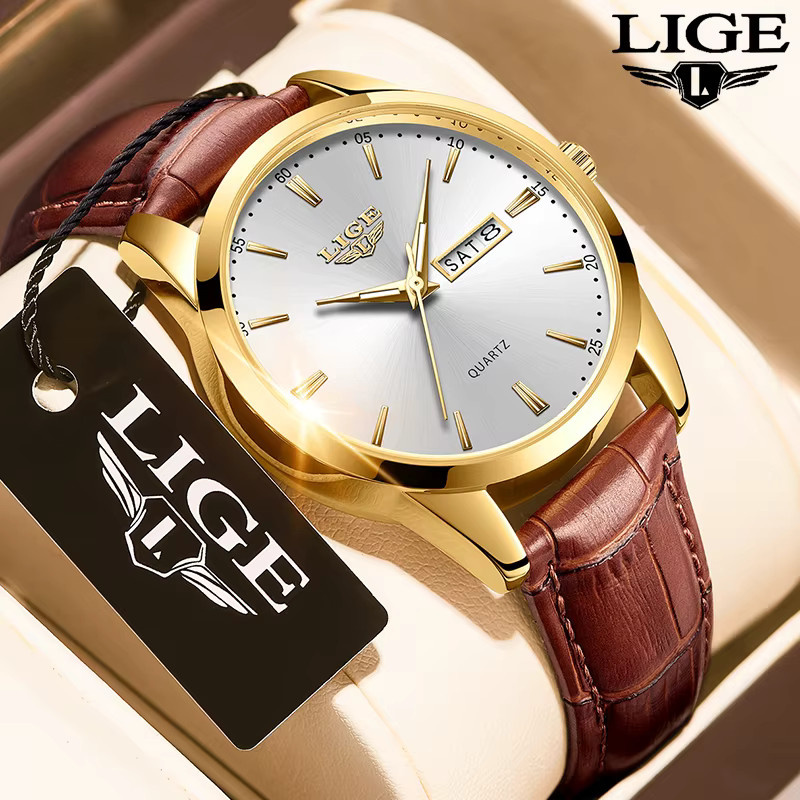 LIGE Armbanduhr, Analoguhr, Gold, Silikon, Herren - Bild 6