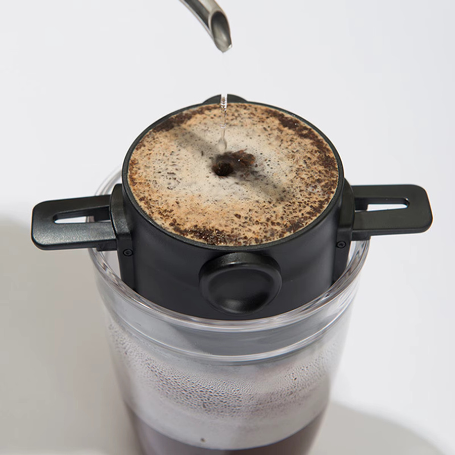 APWIKOGER Tragbarer papierloser Drip-Kaffee-Filter und Tee-Infuser in Schwarz, runde Form, B/T/H: 12,0 x 7,5 x 20,0 cm - Bild 4