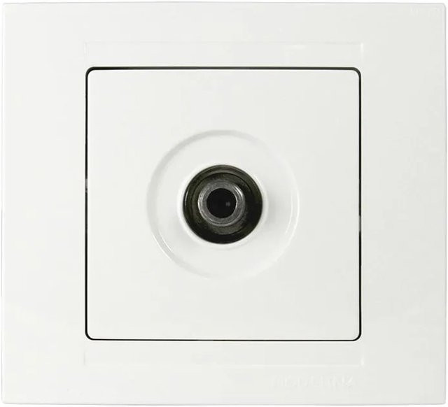 Günsan Moderna Sat Steckdose TV Antennendose mit F Stecker in Weiß - Bild 1