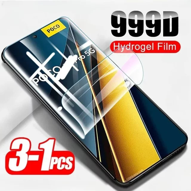 9D gebogene Hydrogel-Weichfolie Displayschutzfolie für Xiaomi Poco X6 X7 X5 Pro 5G, transparent - Bild 1