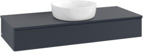 V&B Waschtischunterschrank Antao mit Frontstruktur in Lacquer Blau, B/T/H: 120 x 50 x 19 cm - Bild 1