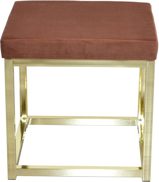 Sitzhocker Luisa von Möbel direkt online mit Samt-Stoffbezug und Metallgestell, B/T/H: 45 x 45 x 45 cm - Bild 1
