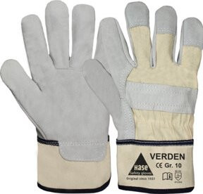 Hase VERDEN Arbeitshandschuh aus Spaltleder in Beige, Größe 6 - Bild 1