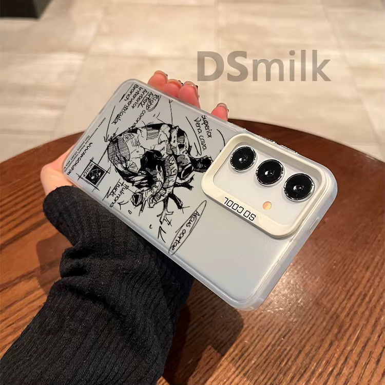 Roboter Herz Handyhülle für Samsung Galaxy S25 S24 S23 S22 S21 S20 FE Ultra Plus mit Laser Design aus Hart PC und TPU in Grau - Bild 2