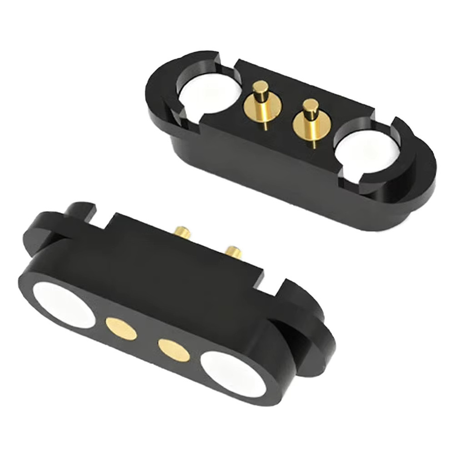 FRHY 2-polige magnetische Pogo-Pin-Steckverbinder, 2A, schwarz, präzisionsgefertigte federbelastete Steckverbinder für kabellose Ladegeräte und Elektronik-Projekte - Bild 2