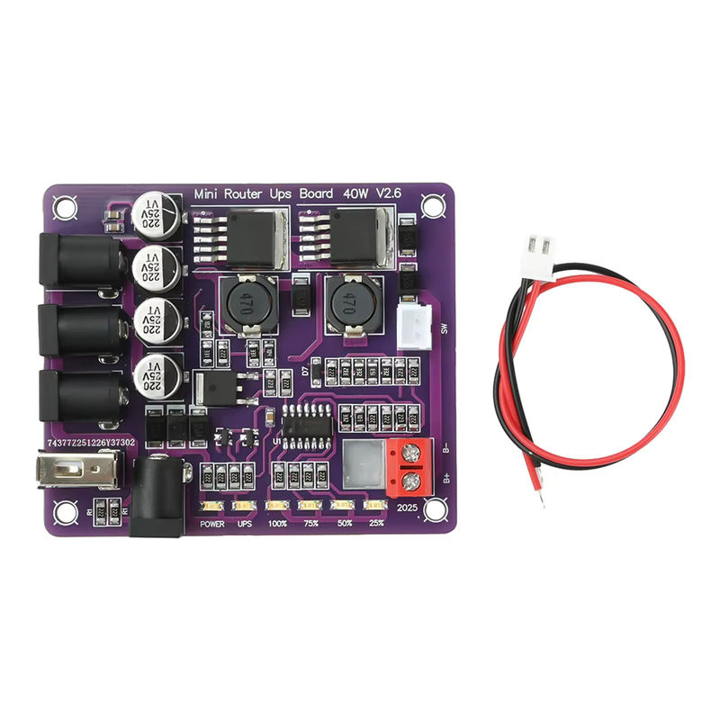 Gaqqee 40W Akku-Ladeplatine als 4-Port Mini-Router UPS-Board mit USB/DC-Anschluss in Lila - Bild 7