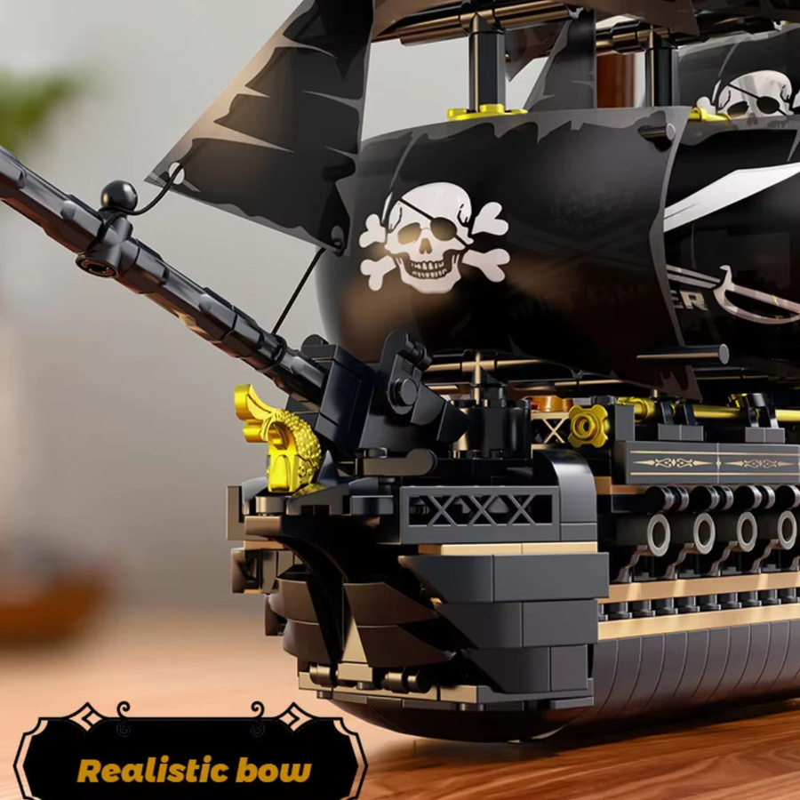 TOYLINX Piratenschiff-Bausteinset, Schwarz, Piraten, Kunststoff - Bild 5