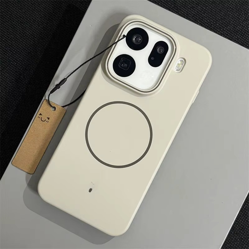 Luxuriöse und ultradünne Stoßfeste Schutzhülle für OPPO Find X9 Pro, kabelloses Laden möglich, PC-Hülle in Schwarz und Beige - Bild 1