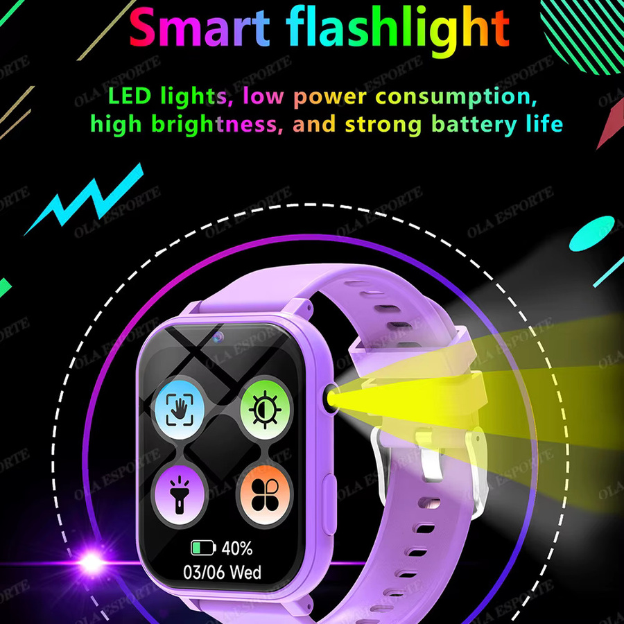 Ola Esporte Kinder-Smartwatch mit Schrittzähler in Pink für Mädchen und Jungen von 4 bis 15 Jahren - Bild 3