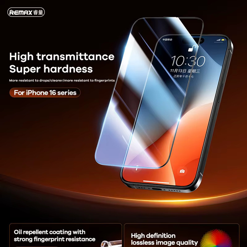 REMAX 3D HD Displayschutz aus gehärtetem Glas für iPhone 18 Pro, 18 Pro Max, iPhone 17, 17 Pro, 17 Pro Max und iPhone 16 Serie in Transparent - Bild 2